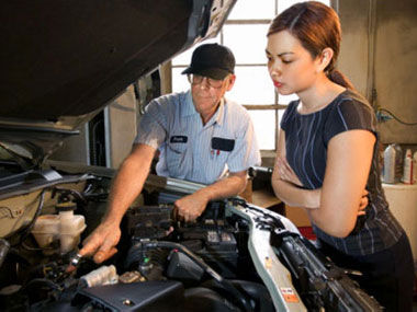 Mechanic fixing engine