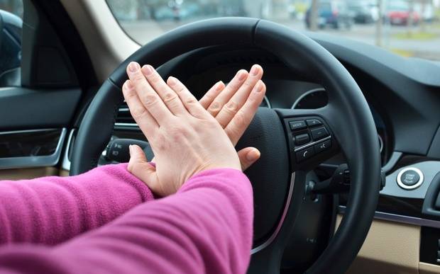Honking a car in a traffice