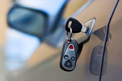 Car keys in car door