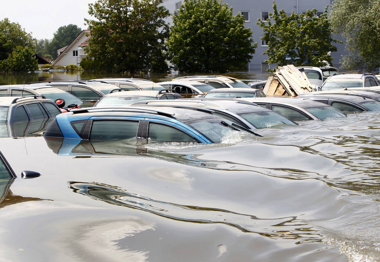 Cars in a flood