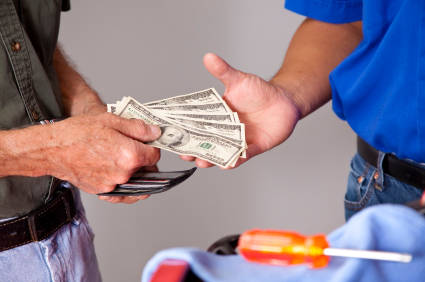 Paying a mechanic in cash