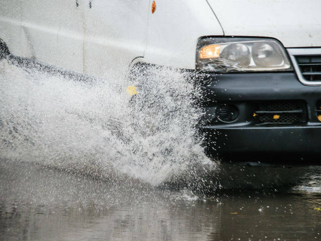 Car in rain