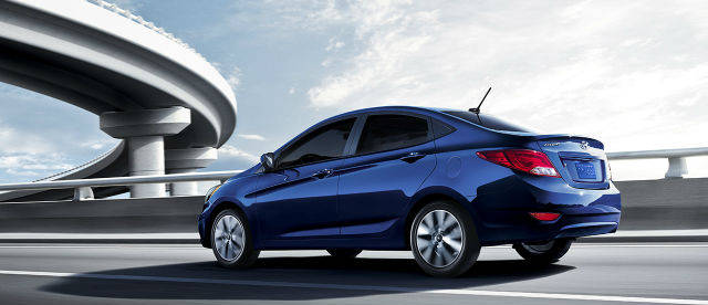 Blue Hyundai Accent Sedan