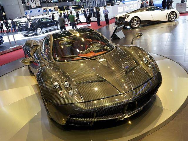 The Pagani Huayra Carbon Edition at the 2012 Genenva Motor Show.