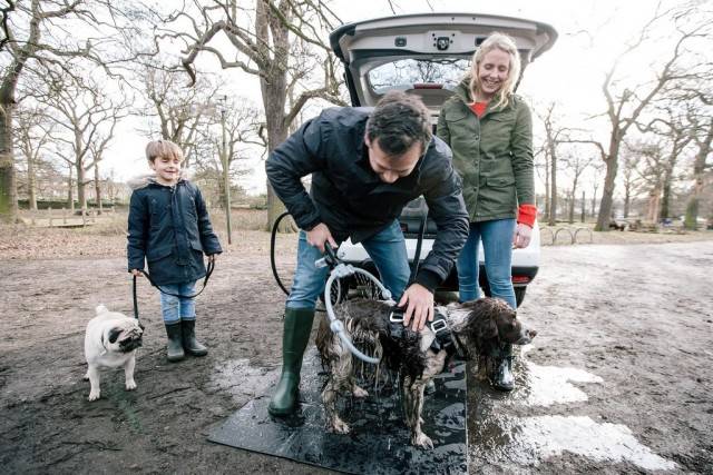 Amenities in Nissan X-Trail 4Dogs include a shower and dryer