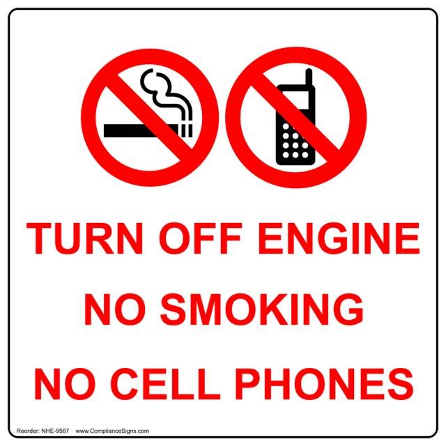 Sign asking not to use cellphone.