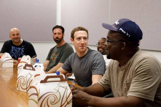 Mark Zuckerberg sitting down with Ford employees