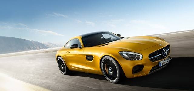 Yellow Mercedes Benz AMG GT