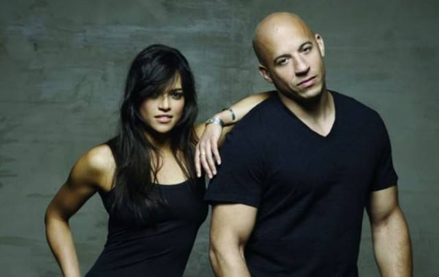 Michelle Rodriguez and Vin Diesel