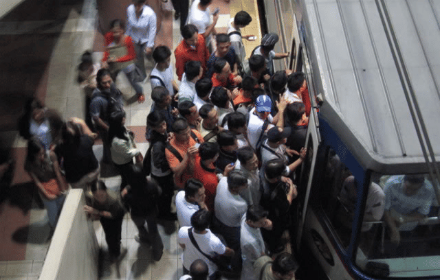 Rush hour at the MRT