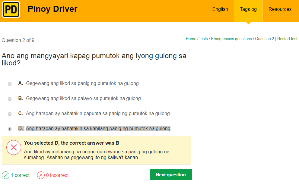 Tagalog LTO Exam reviewer question 1