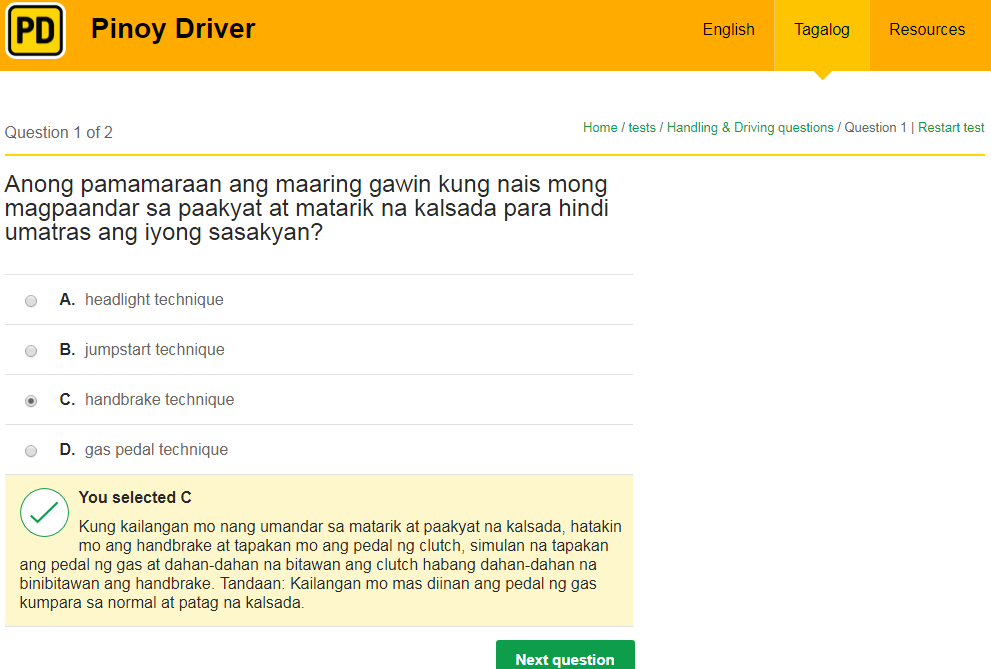 Tagalog LTO Exam Reviewer Question 3 