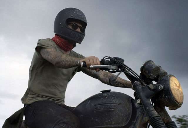 david beckham triumph scrambler