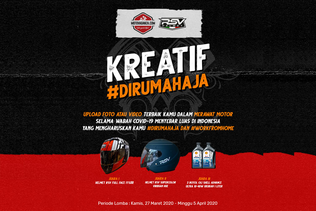 Yuk Ikutan Kreatif Digital Motovaganza, Ada Hadiah Keren dari RSV Helmet Yuk Ikutan Kreatif Digital Motovaganza, Ada Hadiah Keren dari RSV Helmet