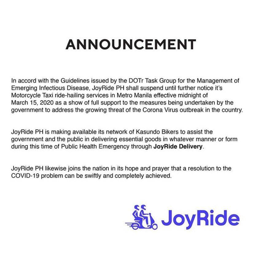 Joyride statement