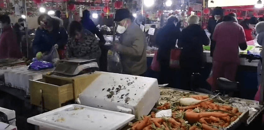 Wuhan public market in China