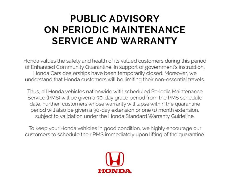 Honda Cars advisory