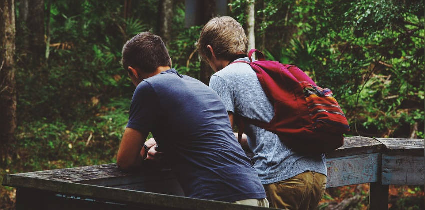 Friends hiking