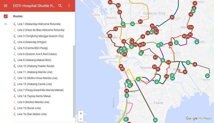 DOTr P2P Bus Routes