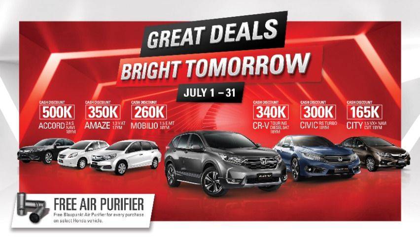 Honda Cars Offers Discounts Of Up To P500k This July