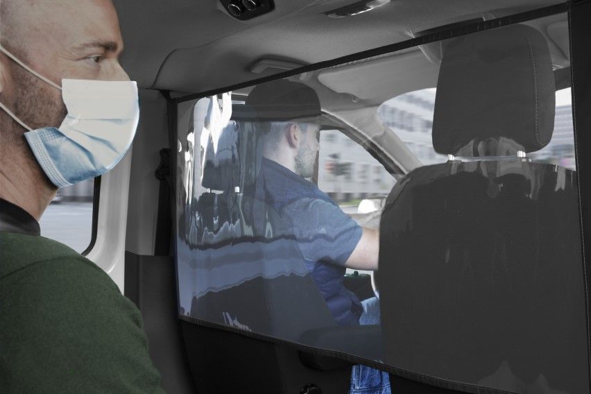 Ford introduces barriers to commercial vehicles for physical distancing Ford introduces barriers to commercial vehicles for physical distancing