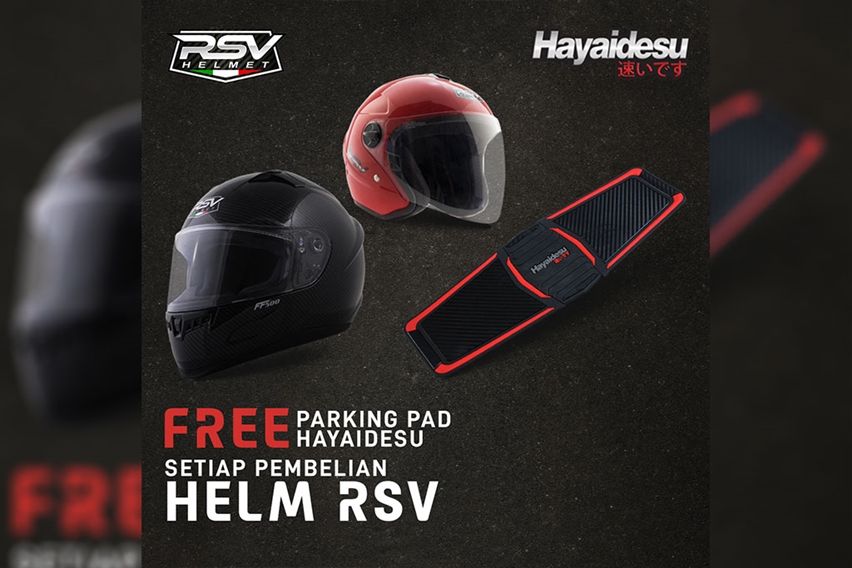 Beli Helm RSV Bulan Ini, Bonus Hayaidesu Parking Pad RSV hayaidesu