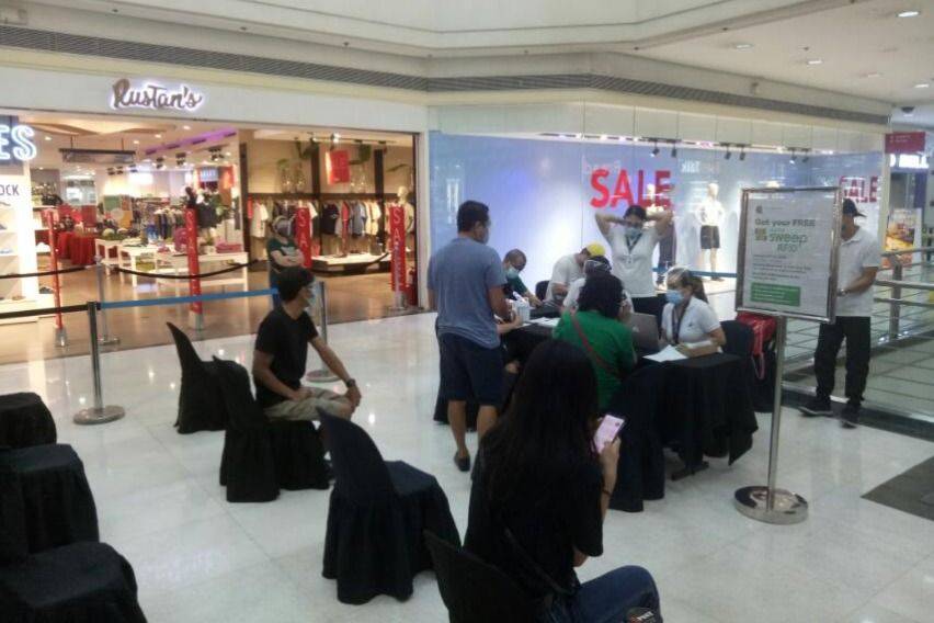 RFID installation booth at Gateway Mall