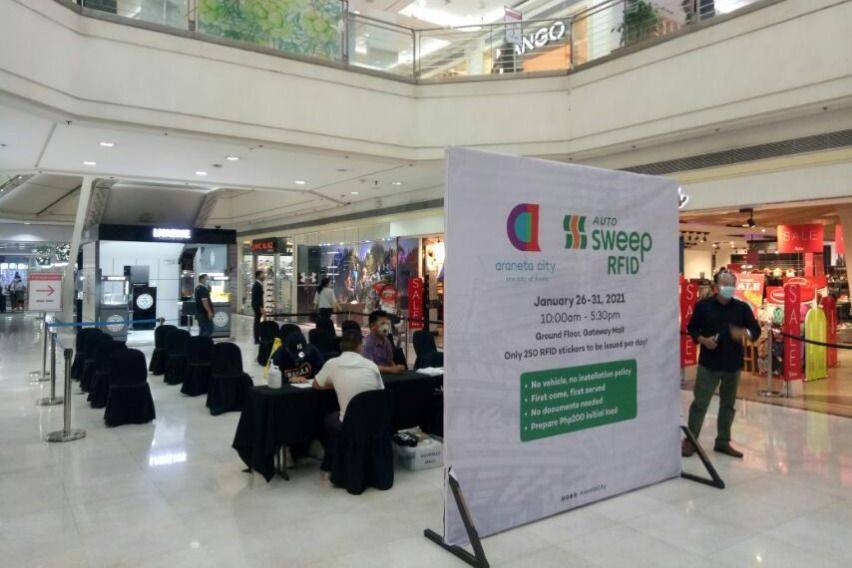 RFID installation booth at Araneta City