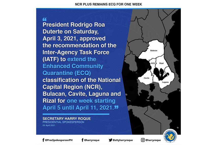 Ncr Plus Bubble Still In Ecq Until Apr 11