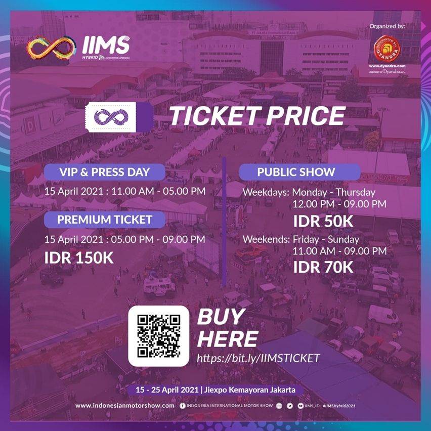 harga tiket IIMS 2021