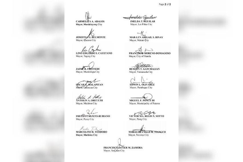 Signatories of the MMDA resolution to be implemented starting May 1, 2021