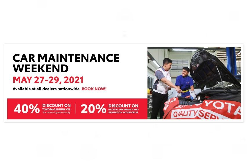 Discounts on PMS and more during 'Toyota Car Maintenance Weekend' Discounts on PMS and more during \'Toyota Car Maintenance Weekend\'