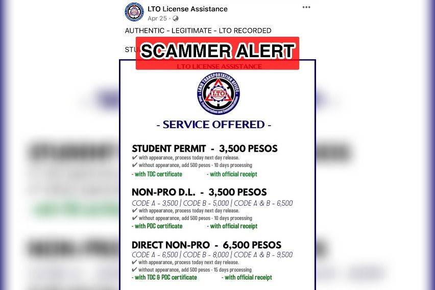 LTO License Assistance Center Facebook Page