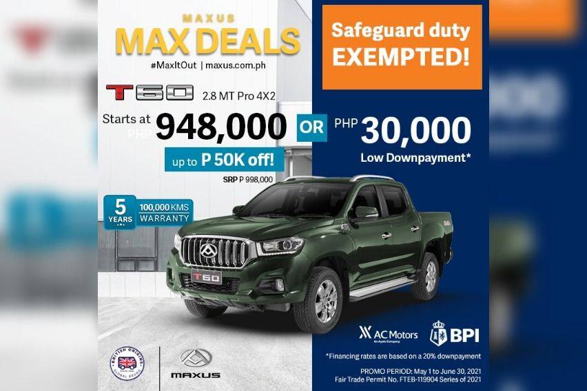 Maxus T60 June promo