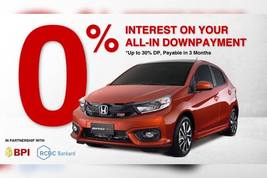 Honda Brio zero-percent installment term