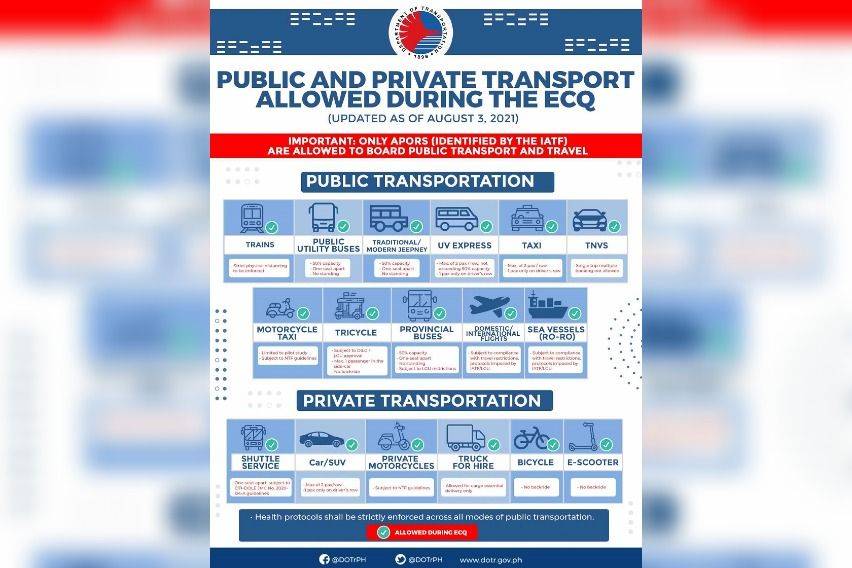 DOTr transportation guidelines