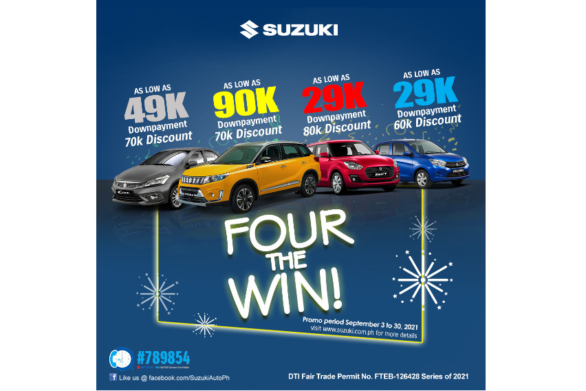 Suzuki launches ‘Four the Win’ promo for Sept. suzuki-four-the-win