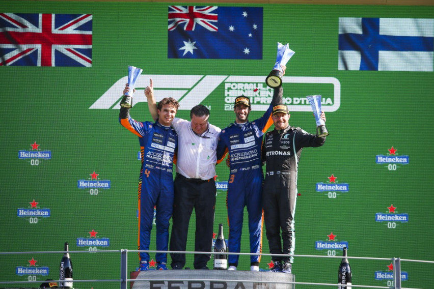 Ricciardo, Norris pull off McLaren 1-2 finish in Monza F1 Monza race podium finishers