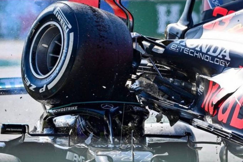 Hamilton saved by the 'halo'