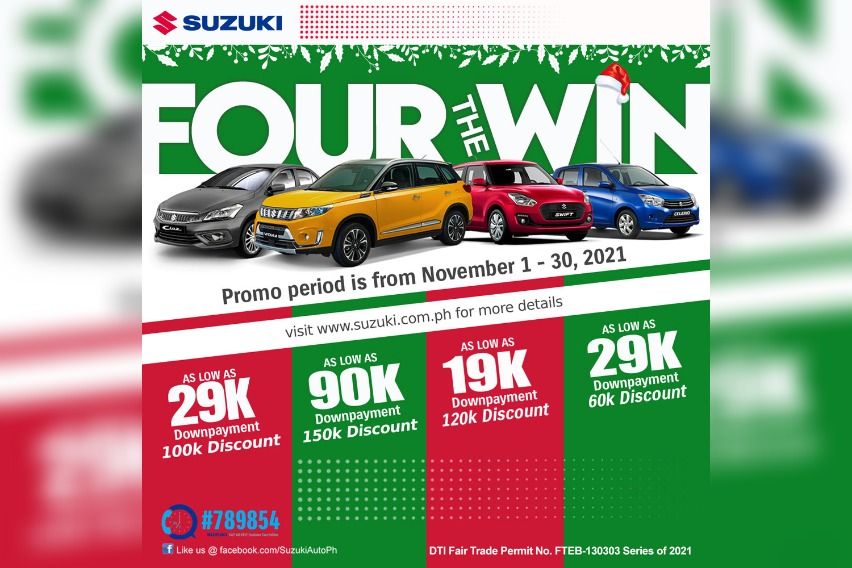Suzuki PH brings back 'Four the Win' promo this Nov. Suzuki Four The Win November promo