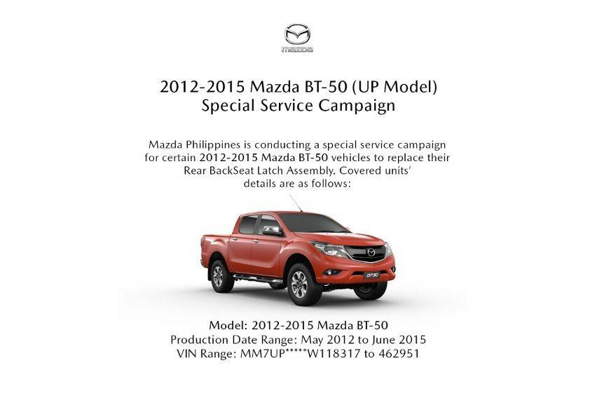 Mazda BT-50 Service Campaign