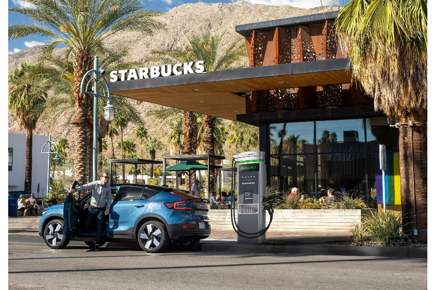 Volvo, Starbucks to offer EV charging in US starting Jun. volvo-x-sb