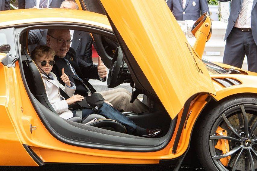 Prince Albert II of Monaco drives the all-new McLaren Artura for 2022 Monaco Grand Prix opening lap