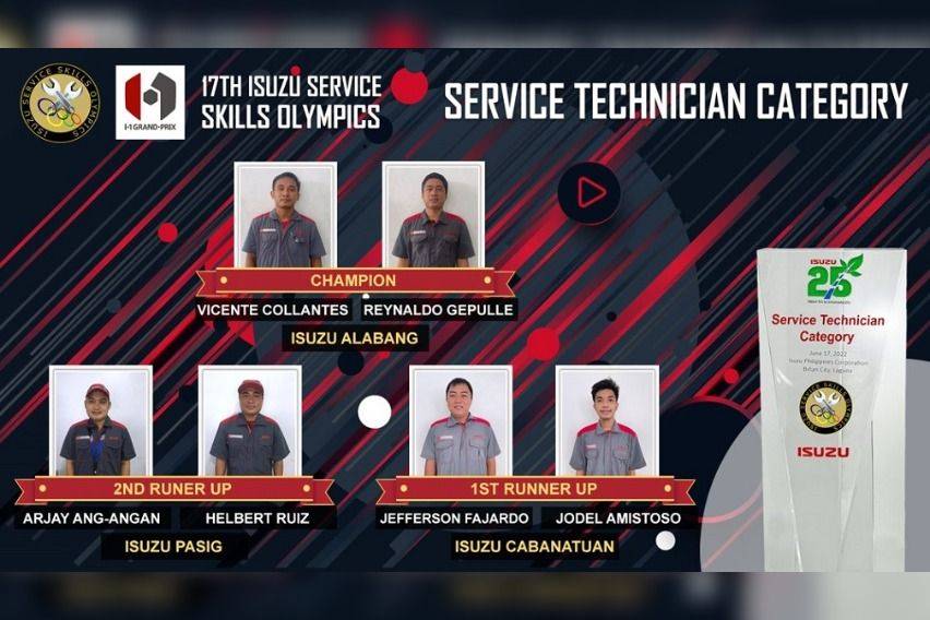 Isuzu Service technician winners