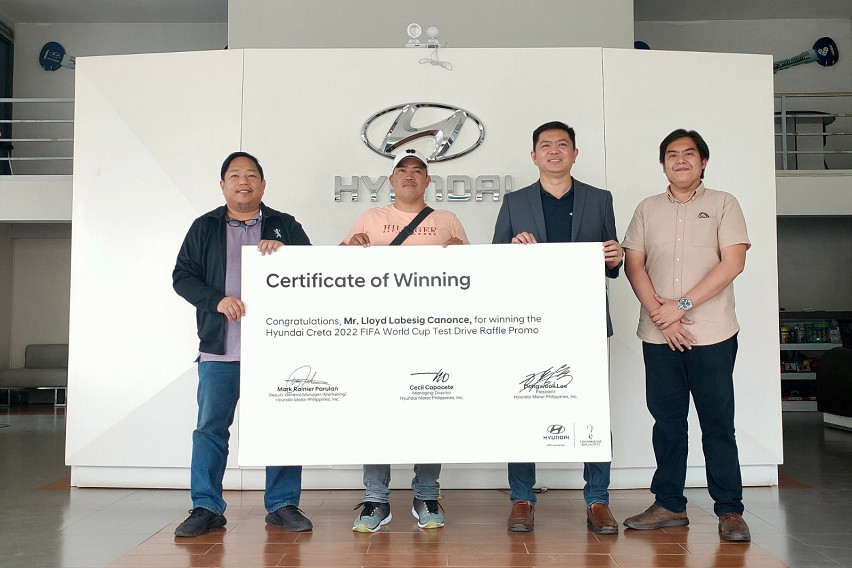 Hyundai Motor PH awards winners of FIFA World Cup Qatar 2022 Test Drive Promo  hyundai ph promo