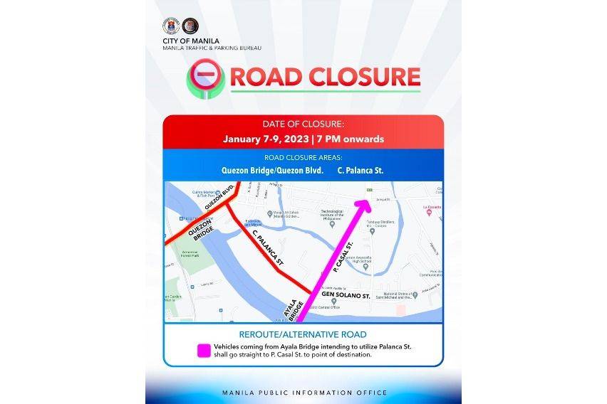 Road closure for Black Nazaene feast in Manila