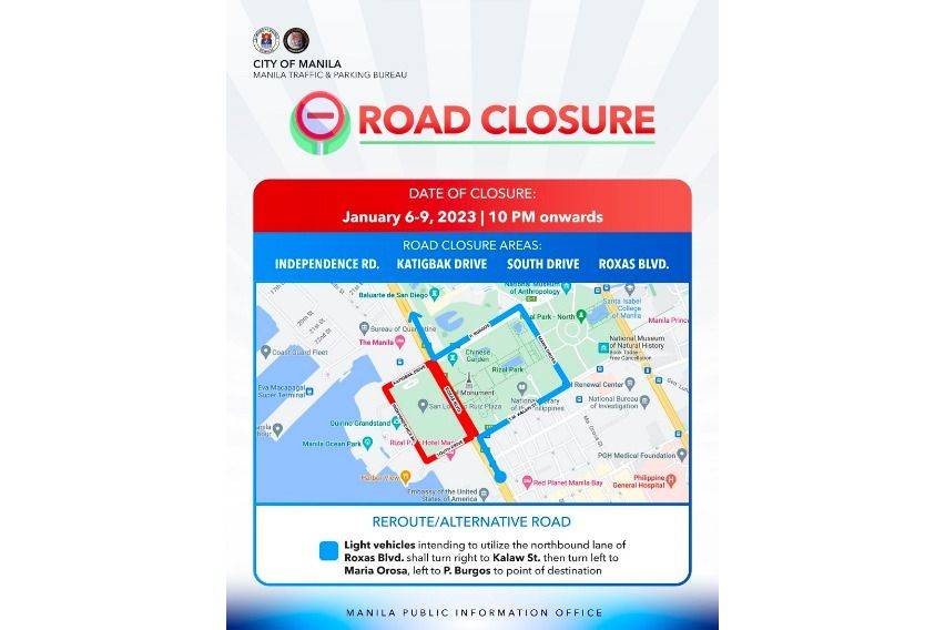 Road closure for Black Nazaene feast in Manila