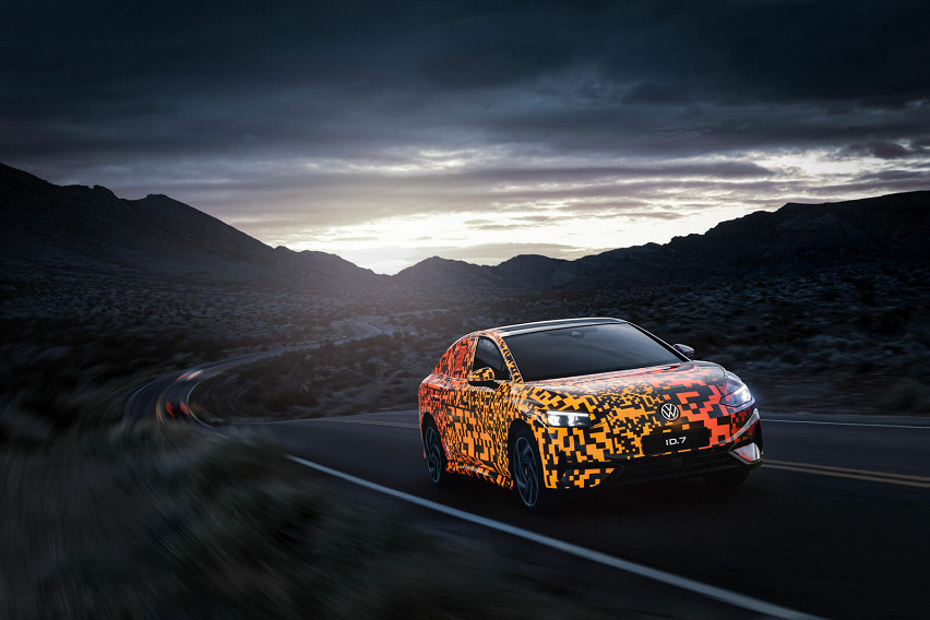 Camouflaged Volkswagen ID.7 makes public debut at CES 2023 volkswagen id.7