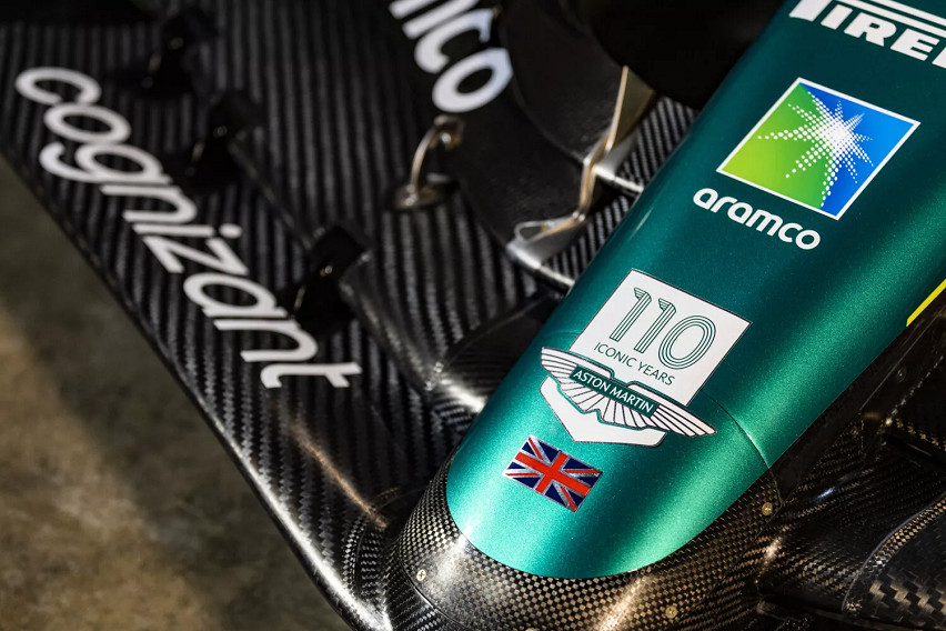 Aston Martin slaps 110th-anniversary logo on AMR23 Formula 1 car aston martin 100th anniversary logo