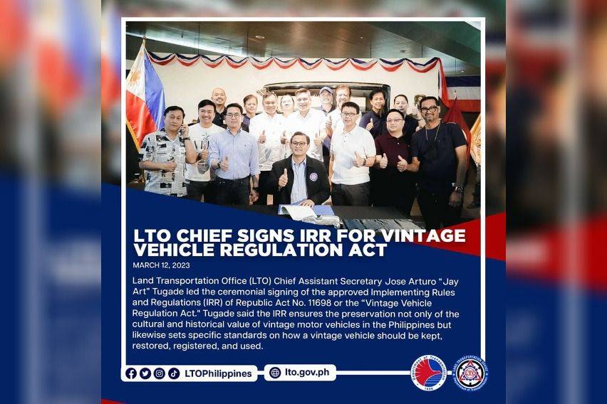 LTO on Vintage Vehicle Regulation Act